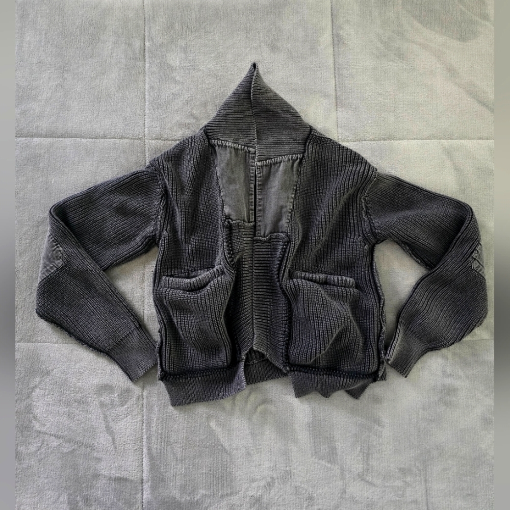 Dark Gray Knit Cardigan